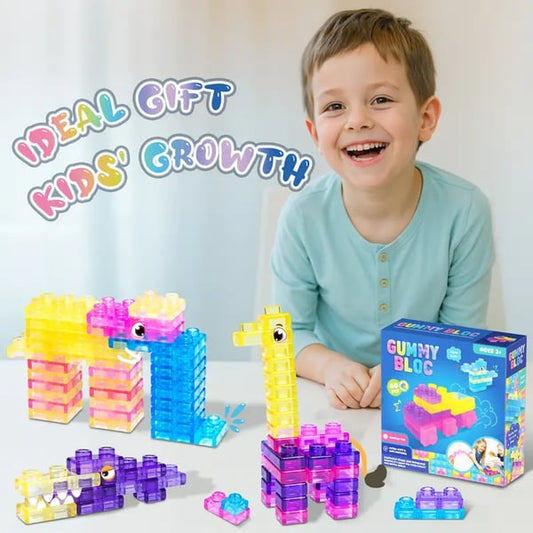 🌟GUMMY BLOC: 40-piece Montessori sensory building blocks made of soft material